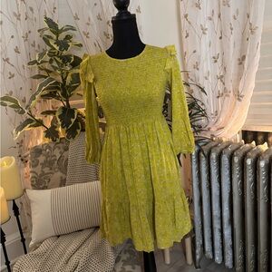 Yellow Floral Women's Dress